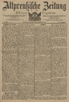 Altpreussische Zeitung, Nr. 268 Donnerstag 14 November 1901, 53. Jahrgang