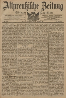 Altpreussische Zeitung, Nr. 270 Sonnabend 16 November 1901, 53. Jahrgang