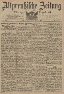 Altpreussische Zeitung, Nr. 274 Freitag 20 November 1901, 53. Jahrgang
