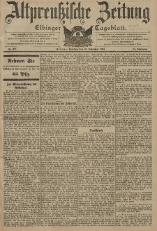 Altpreussische Zeitung, Nr. 277 Dienstag 26 November 1901, 53. Jahrgang