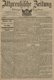 Altpreussische Zeitung, Nr. 277 Dienstag 26 November 1901, 53. Jahrgang