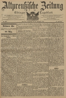 Altpreussische Zeitung, Nr. 279 Donnerstag 28 November 1901, 53. Jahrgang