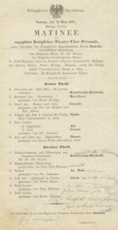 Pozycja nr 178 z kolekcji Henryka Nitschmanna : Matinee des engagirten Königlichen Theater-Chor-Personals...