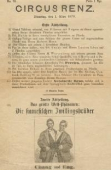 Pozycja nr 86 z kolekcji Henryka Nitschmanna : Circusrenz, 1.03.1870 r.