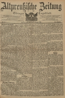 Altpreussische Zeitung, Nr. 18 Mittwoch 22 Januar 1902, 54. Jahrgang