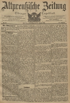 Altpreussische Zeitung, Nr. 25 Donnerstag 30 Januar 1902, 54. Jahrgang