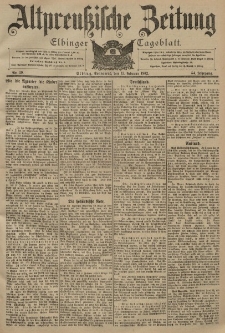 Altpreussische Zeitung, Nr. 39 Sonnabend 15 Februar 1902, 54. Jahrgang