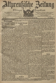 Altpreussische Zeitung, Nr. 43 Donnerstag 20 Februar 1902, 54. Jahrgang