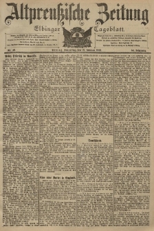 Altpreussische Zeitung, Nr. 49 Donnerstag 27 Februar 1902, 54. Jahrgang