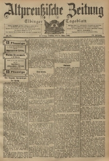 Altpreussische Zeitung, Nr. 65 Dienstag 18 März 1902, 54. Jahrgang