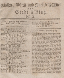 Kirchenzettel der Stadt Elbing, Nr. 3, 14 Januar 1827