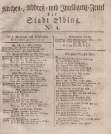 Kirchenzettel der Stadt Elbing, Nr. 4, 21 Januar 1827