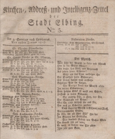 Kirchenzettel der Stadt Elbing, Nr. 5, 28 Januar 1827