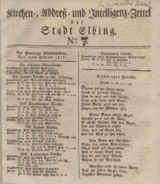 Kirchenzettel der Stadt Elbing, Nr. 7, 11 Februar 1827
