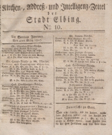 Kirchenzettel der Stadt Elbing, Nr. 10, 4 März 1827