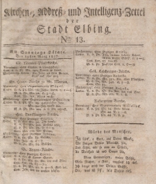 Kirchenzettel der Stadt Elbing, Nr. 13, 25 März 1827