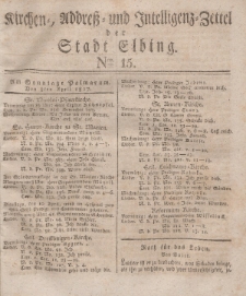 Kirchenzettel der Stadt Elbing, Nr. 15, 8 April 1827