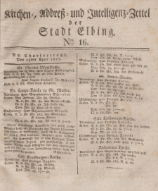 Kirchenzettel der Stadt Elbing, Nr. 16, 13 April 1827