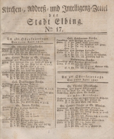 Kirchenzettel der Stadt Elbing, Nr. 17, 15 April 1827