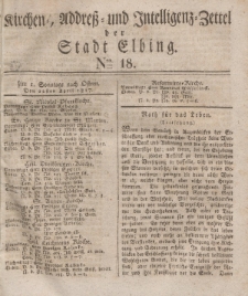 Kirchenzettel der Stadt Elbing, Nr. 18, 22 April 1827