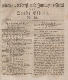 Kirchenzettel der Stadt Elbing, Nr. 19, 29 April 1827
