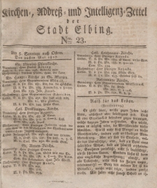 Kirchenzettel der Stadt Elbing, Nr. 23, 20 Mai 1827