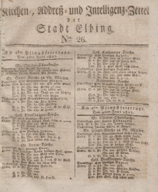 Kirchenzettel der Stadt Elbing, Nr. 26, 3 Juni 1827