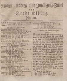 Kirchenzettel der Stadt Elbing, Nr. 30, 1 Juli 1827