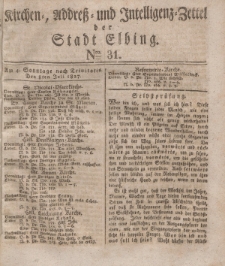 Kirchenzettel der Stadt Elbing, Nr. 31, 8 Juli 1827