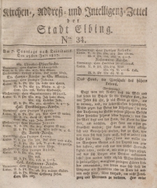 Kirchenzettel der Stadt Elbing, Nr. 34, 29 Juli 1827