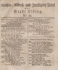 Kirchenzettel der Stadt Elbing, Nr. 36, 12 August 1827