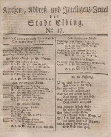 Kirchenzettel der Stadt Elbing, Nr. 37, 19 August 1827