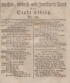 Kirchenzettel der Stadt Elbing, Nr. 39, 2 September 1827