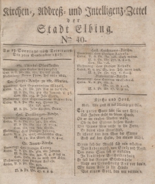 Kirchenzettel der Stadt Elbing, Nr. 40, 9 September 1827