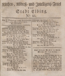 Kirchenzettel der Stadt Elbing, Nr. 43, 30 September 1827