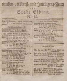 Kirchenzettel der Stadt Elbing, Nr. 45, 14 Oktober 1827