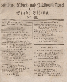 Kirchenzettel der Stadt Elbing, Nr. 46, 21 Oktober 1827
