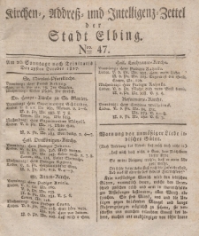 Kirchenzettel der Stadt Elbing, Nr. 47, 28 Oktober 1827