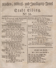Kirchenzettel der Stadt Elbing, Nr. 51, 25 November 1827