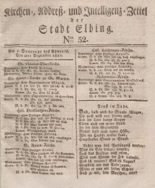Kirchenzettel der Stadt Elbing, Nr. 52, 2 Dezember 1827
