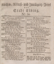 Kirchenzettel der Stadt Elbing, Nr. 54, 16 Dezember 1827