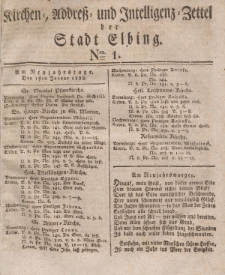 Kirchenzettel der Stadt Elbing, Nr. 1, 1 Januar 1828