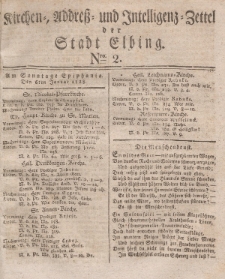 Kirchenzettel der Stadt Elbing, Nr. 2, 6 Januar 1828