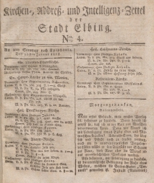 Kirchenzettel der Stadt Elbing, Nr. 4, 20 Januar 1828