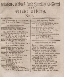 Kirchenzettel der Stadt Elbing, Nr. 6, 3 Februar 1828