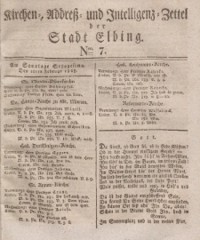 Kirchenzettel der Stadt Elbing, Nr. 7, 10 Februar 1828