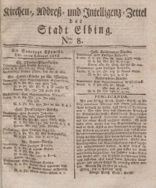 Kirchenzettel der Stadt Elbing, Nr. 8, 17 Februar 1828