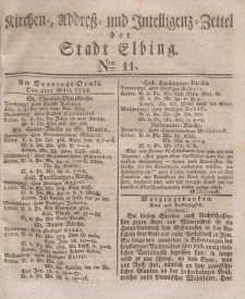 Kirchenzettel der Stadt Elbing, Nr. 11, 9 März 1828