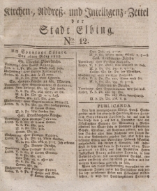 Kirchenzettel der Stadt Elbing, Nr. 12, 16 März 1828