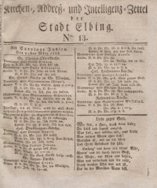 Kirchenzettel der Stadt Elbing, Nr. 13, 23 März 1828